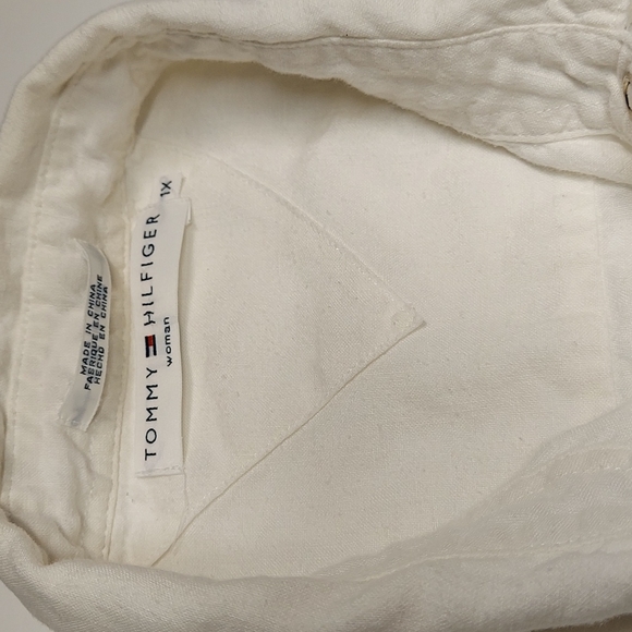 Tommy Hilfiger Women  100% Linen Button down Shirt Size 1X - Picture 2 of 10